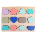 Puzzle lemn Forme Geometrice - Culori Pastel fotografia produsului