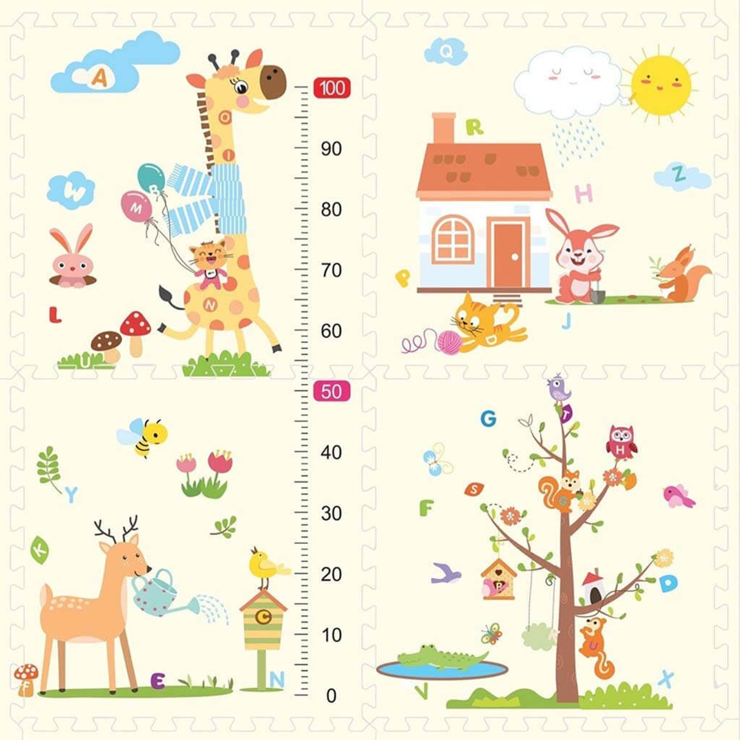 Covor de joaca din spuma, tip puzzle pentru copii - 120 x 120 cm fotografia produsului View 2 L