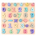 Puzzle incastru cifre si joc pescuit din lemn fotografia produsului