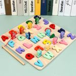 Puzzle incastru litere si joc pescuit din lemn fotografia produsului View 2 S