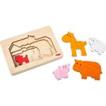 Puzzle multistrat din lemn, Animale de la Ferma fotografia produsului
