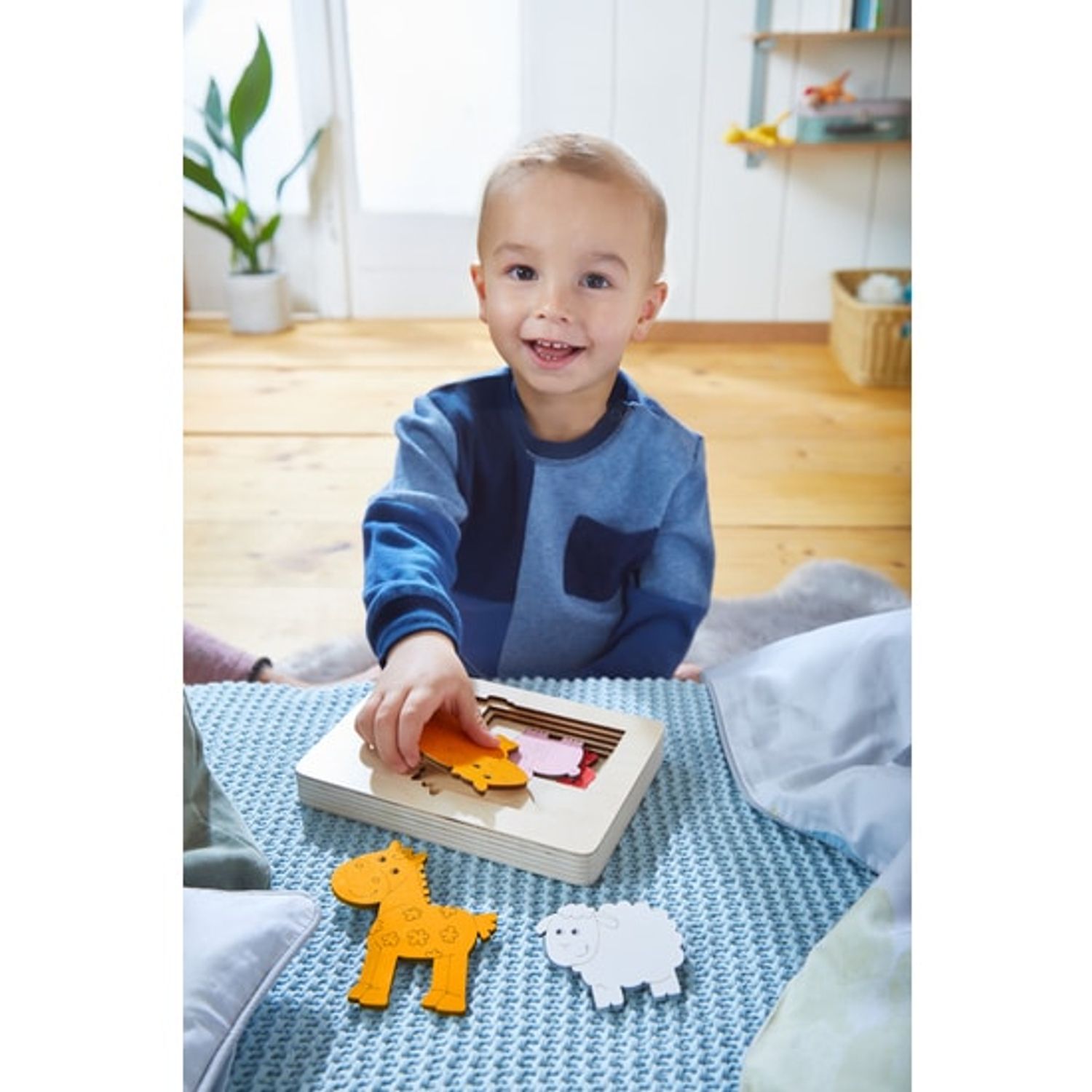 Puzzle multistrat din lemn, Animale de la Ferma fotografia produsului View 2 L