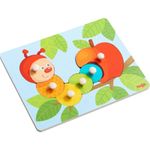 Puzzle incastru din lemn cu butoni, Omida Mina fotografia produsului