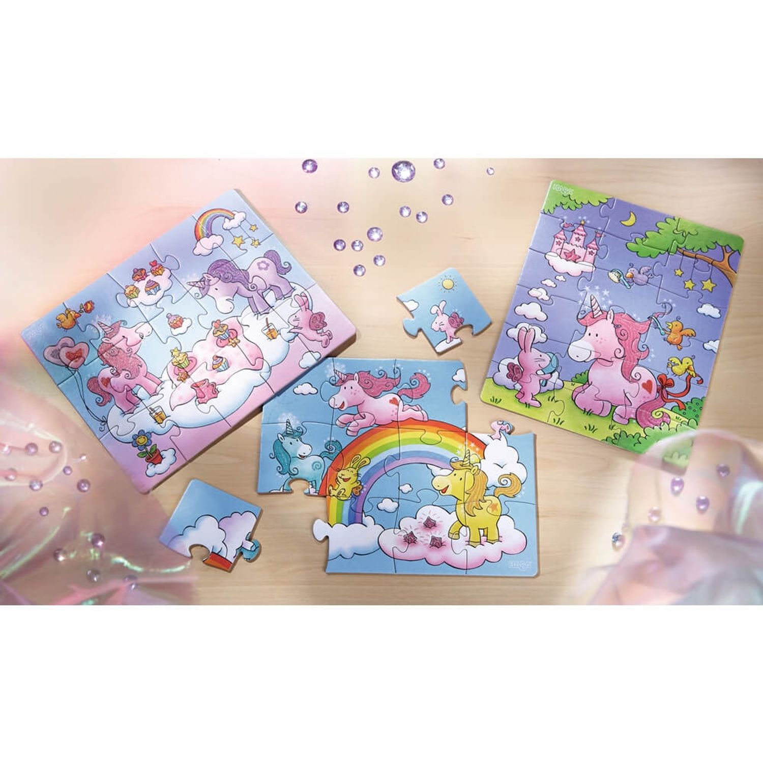 Unicorn Glitterluck, Puzzle cu piese mari pentru copii fotografia produsului View 2 L