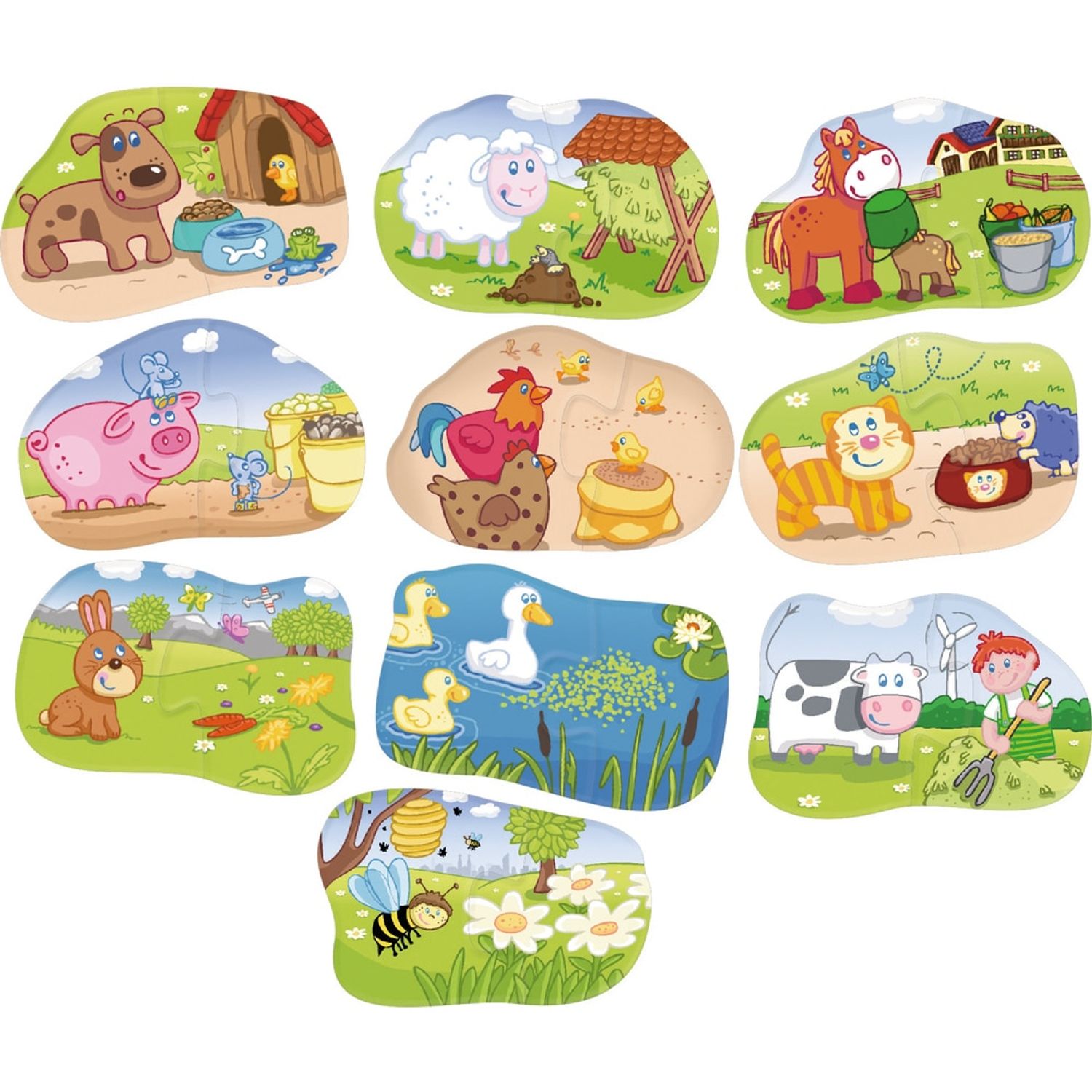 Hraneste Animalele, Puzzle cu piese mari pentru copii fotografia produsului View 2 L