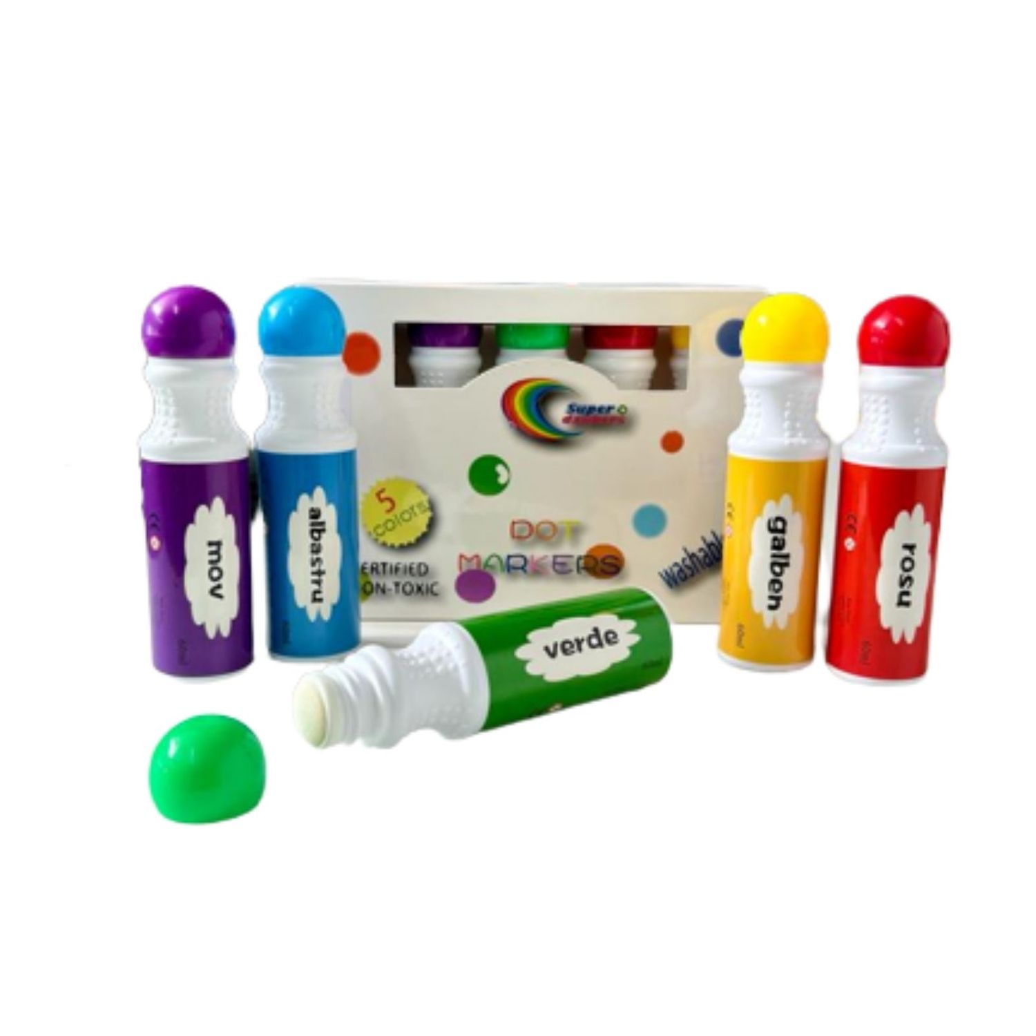 Carioci Do a Dot Marker, Set 5 carioci lavabile pentru copii fotografia produsului