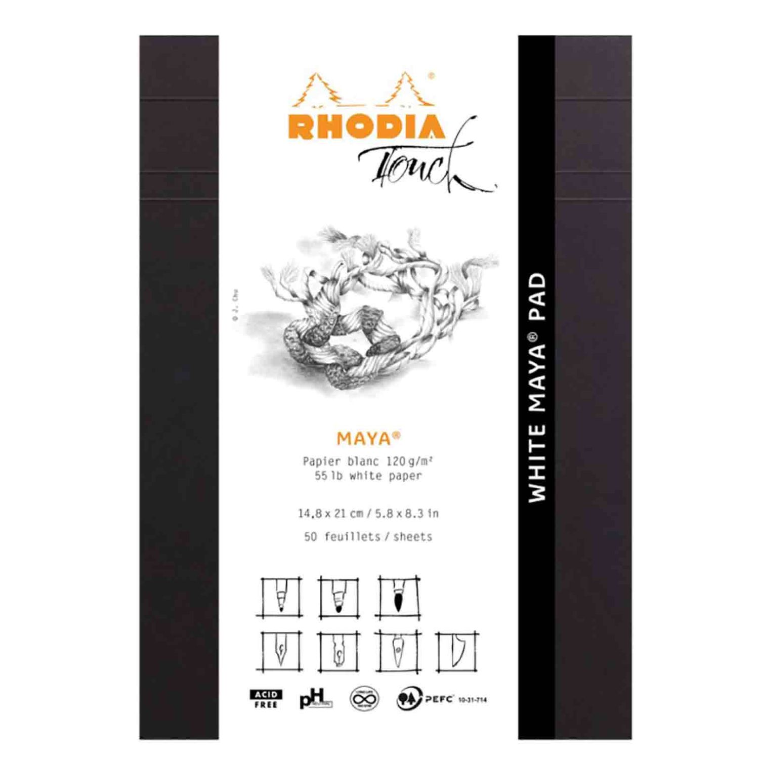 Bloc de desen, White Maya Pad A5 Rhodia Touch Layout fotografia produsului View 2 L