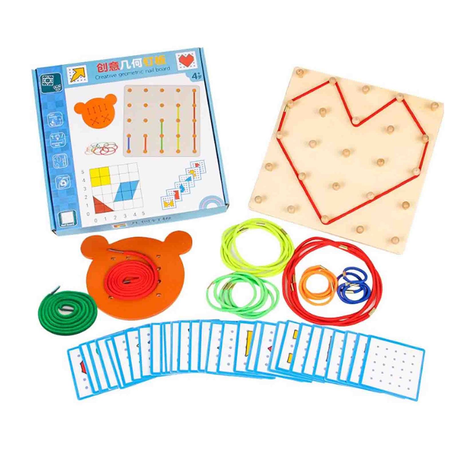 Joc creativ cu elastice, Geoboard, 23 x 24 x 4 cm, 4 ani+ fotografia produsului