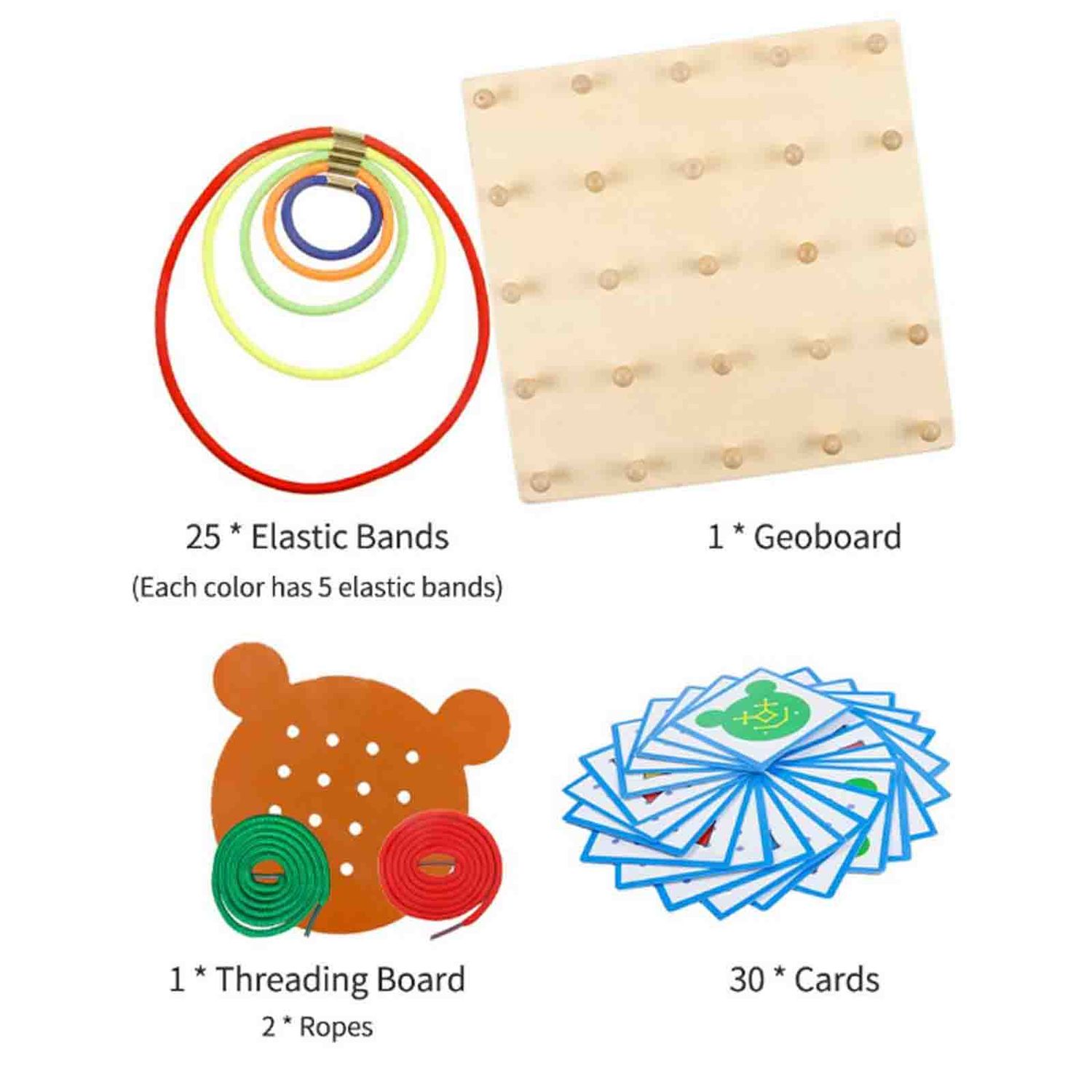 Joc creativ cu elastice, Geoboard, 23 x 24 x 4 cm, 4 ani+ fotografia produsului View 2 L