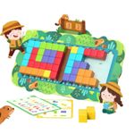 Joc Tetris original 3d din lemn fotografia produsului