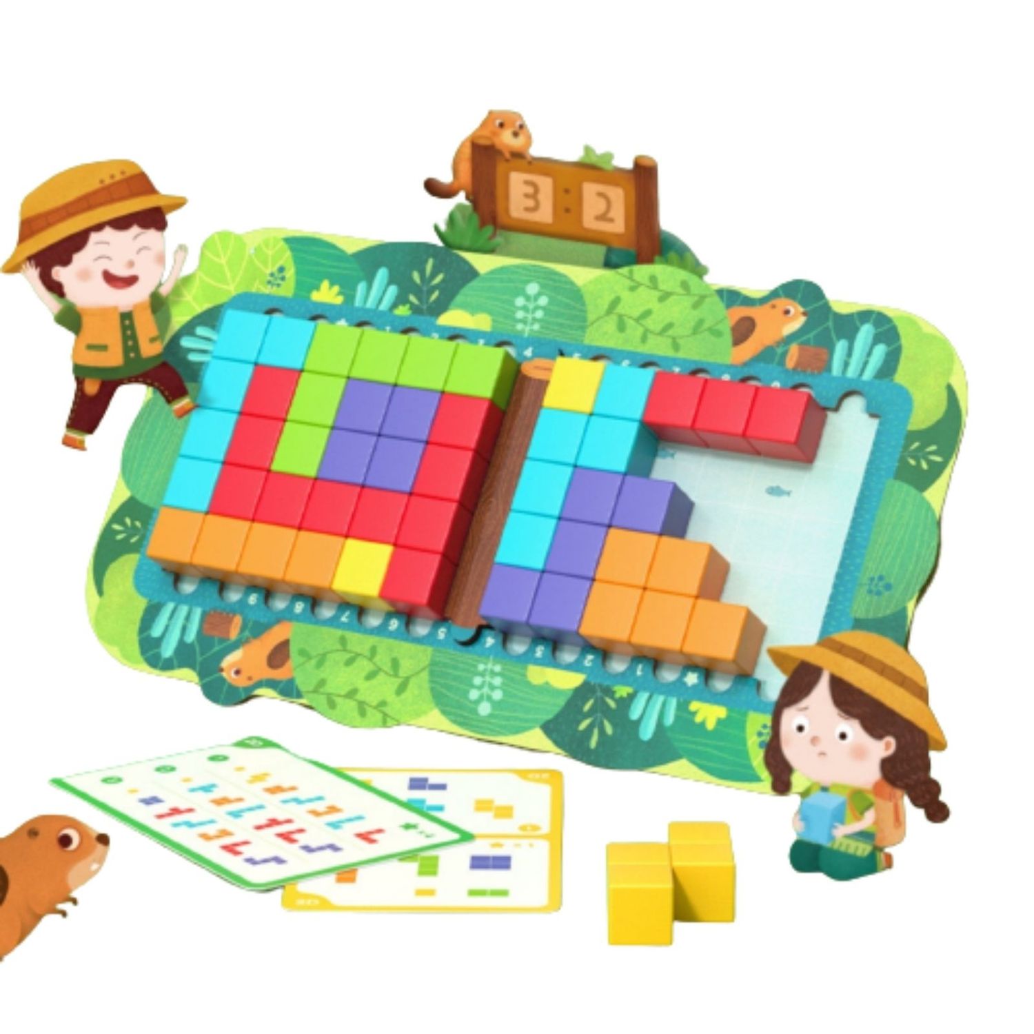 Joc Tetris original 3d din lemn fotografia produsului