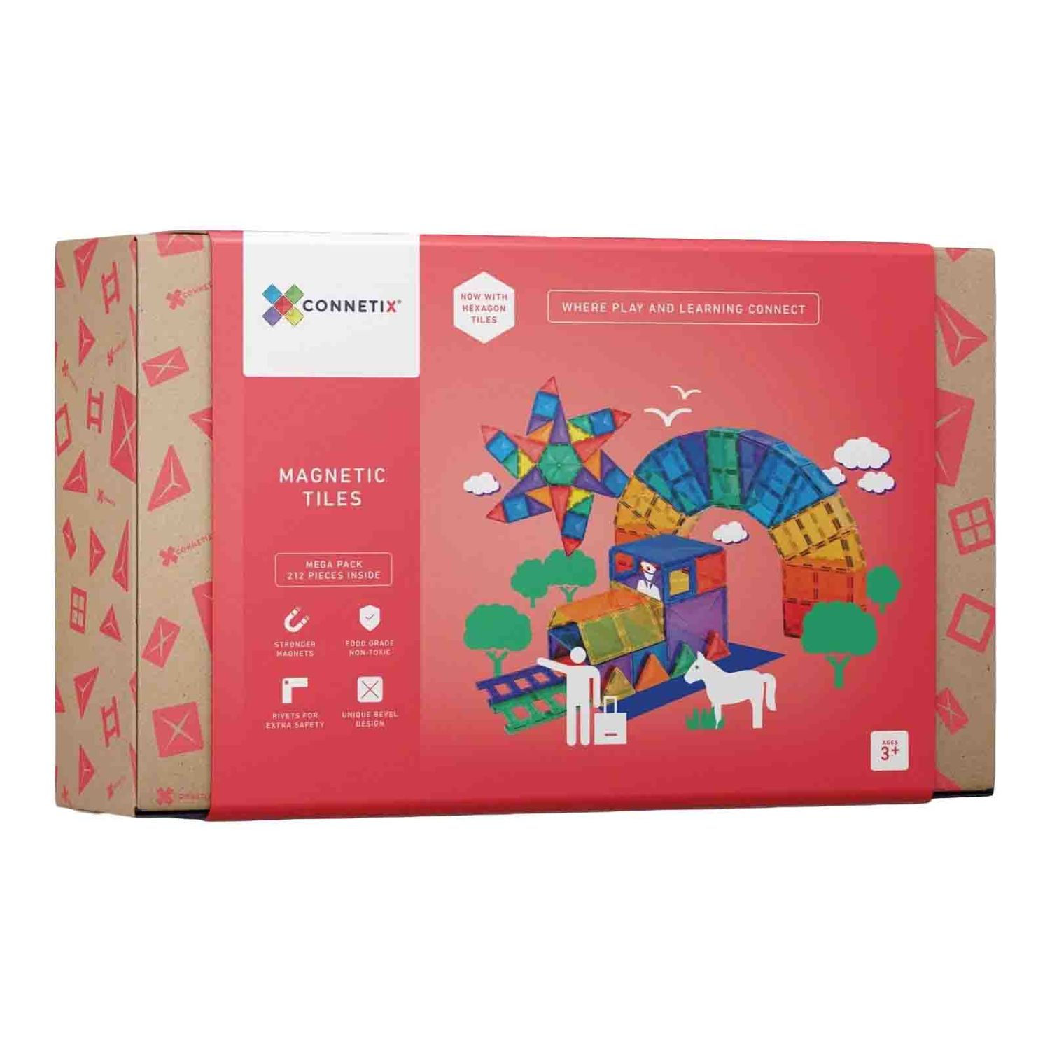 Set de constructie magnetic, 212 piese, forme geometrice, Connetix Mega Pack fotografia produsului View 2 L