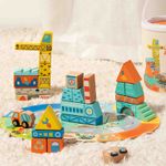 Set de constructie din lemn, Micii Arhitecti, Oras, 36 piese fotografia produsului View 2 S