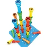 Set 25 de cuie din plastic de construit cu plansa, Jucarii de constructie Montessori fotografia produsului View 2 S