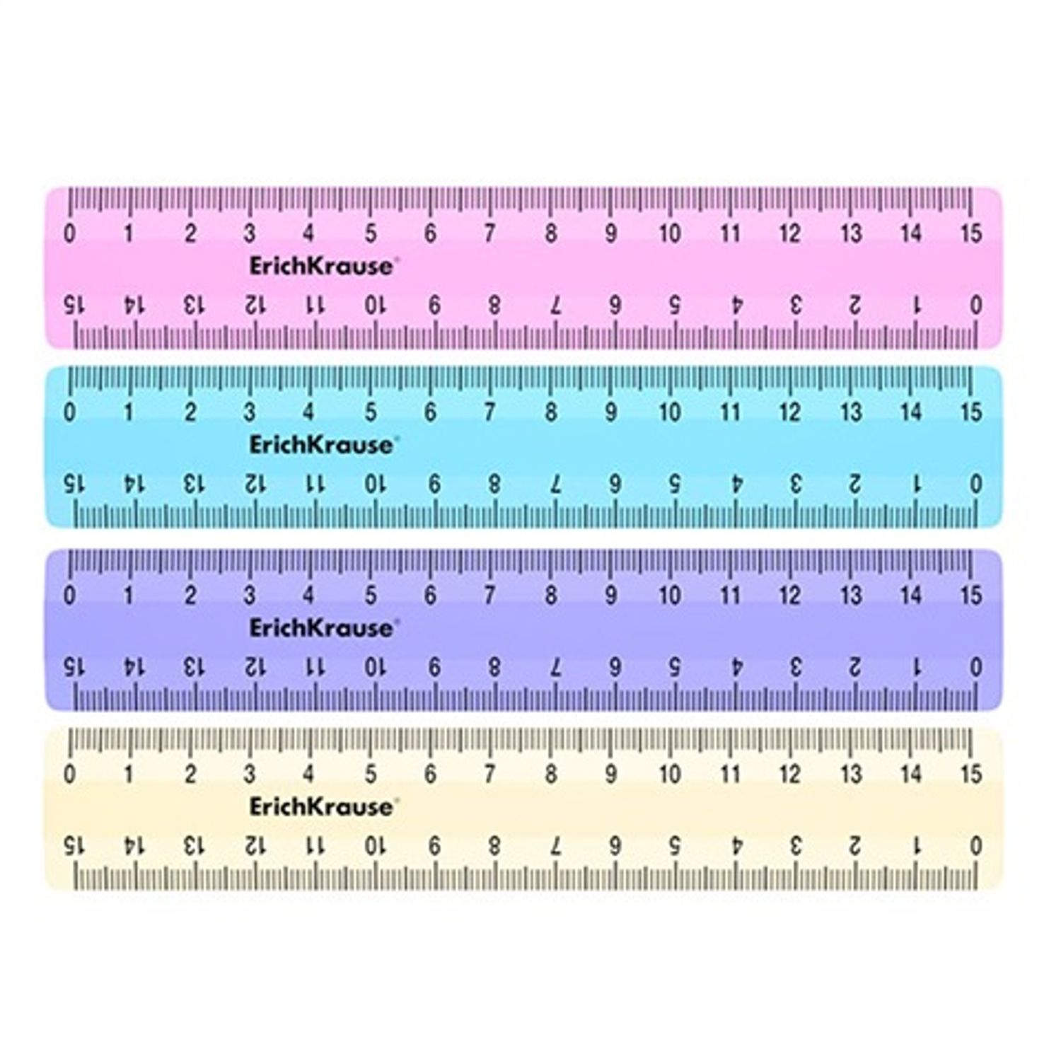 Rigla plastic culori pastel 15 cm fotografia produsului