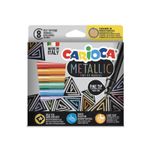 Carioci in culori metalice, varf subtire, 8/set fotografia produsului