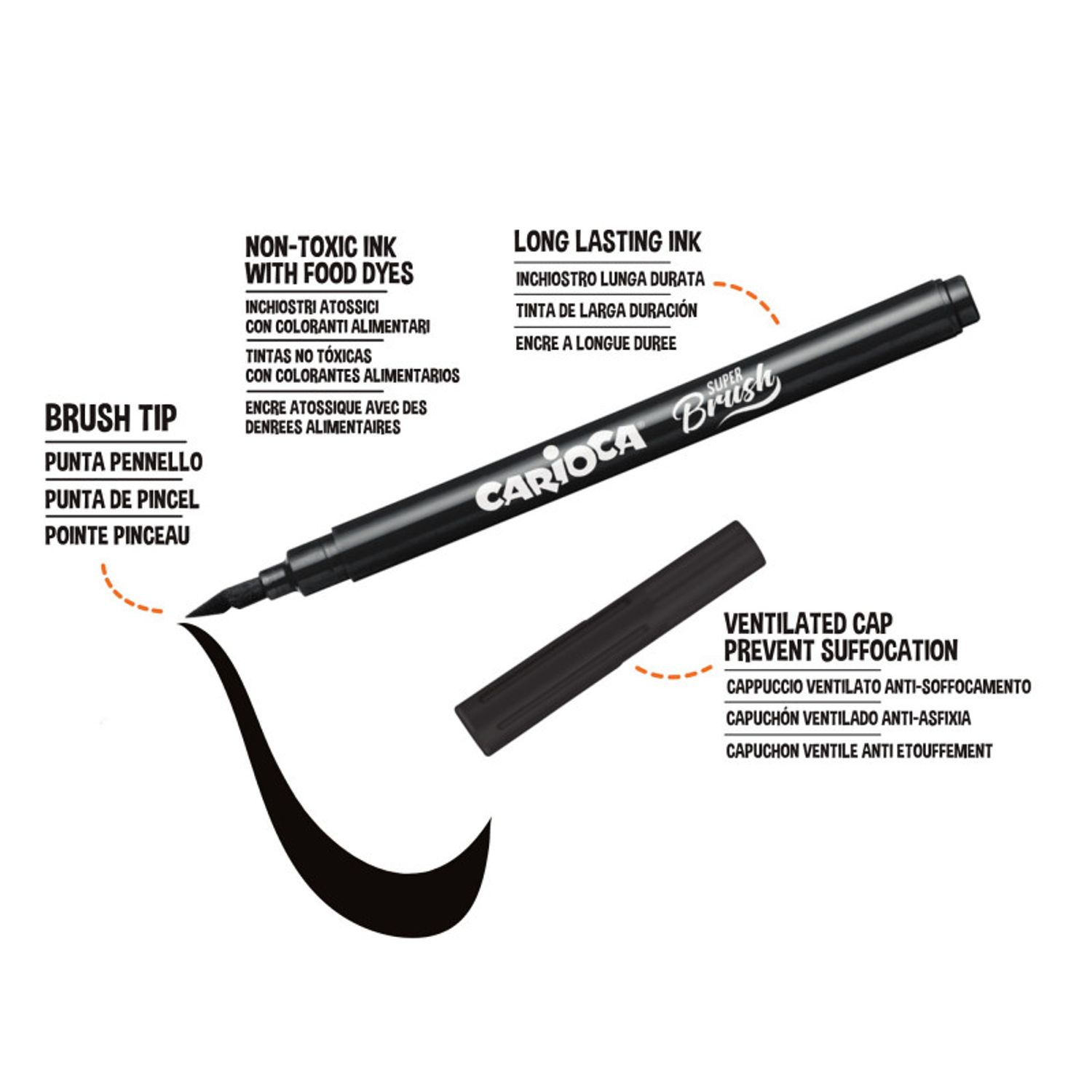 Carioca tip pensula - Super Brush 20buc/cutie fotografia produsului View 2 L