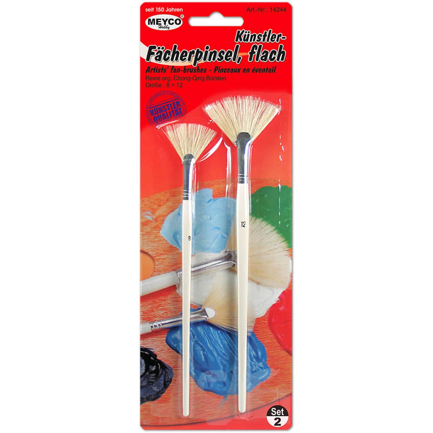 Set 2 pensule tip evantai pentru artisti, nr. 8 si 12 fotografia produsului