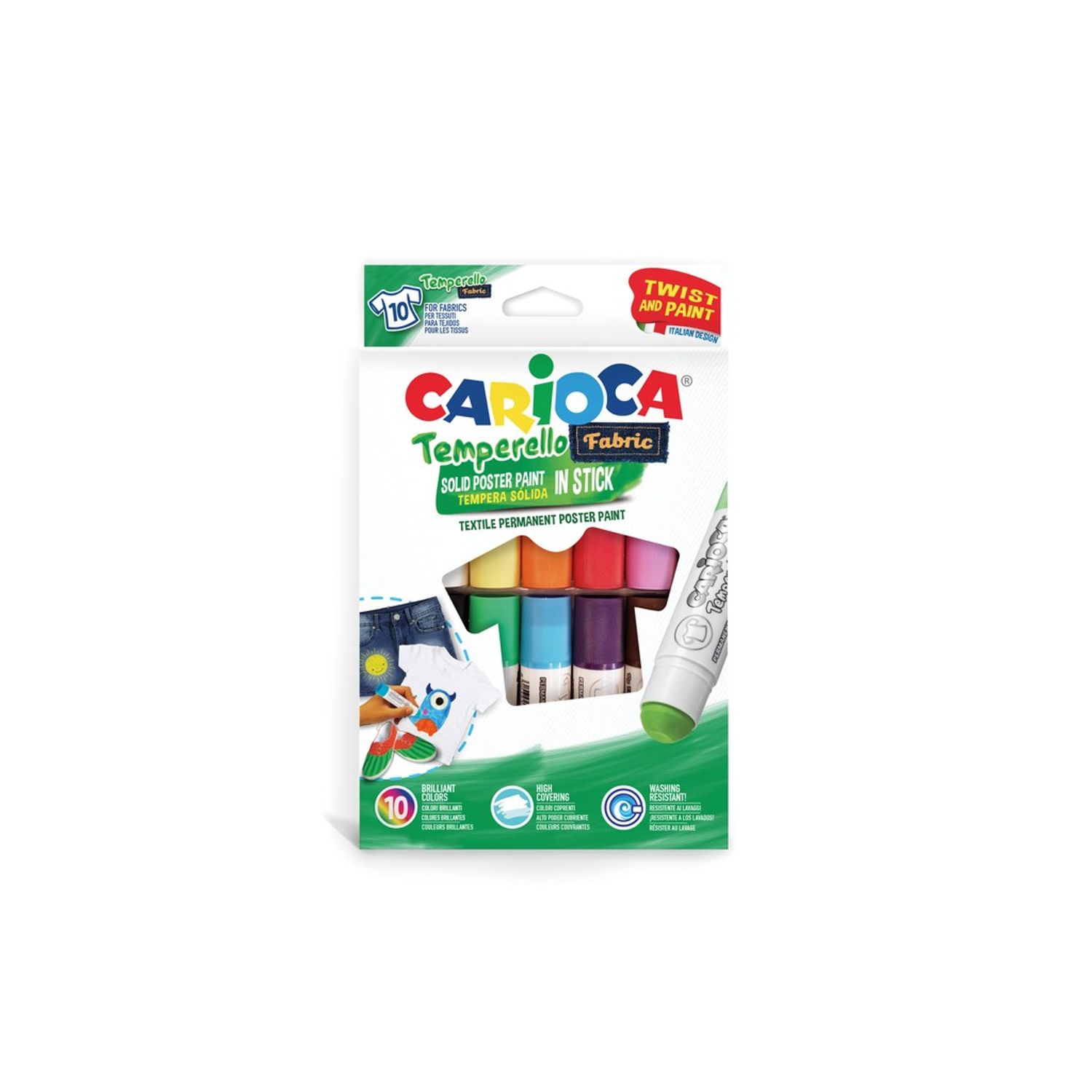 Creion-tempera Temperello Fabric Carioca 10/set fotografia produsului