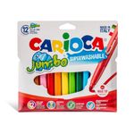 Carioci lavabile - 12 culori/set Carioca Jumbo cu varf rotund fotografia produsului