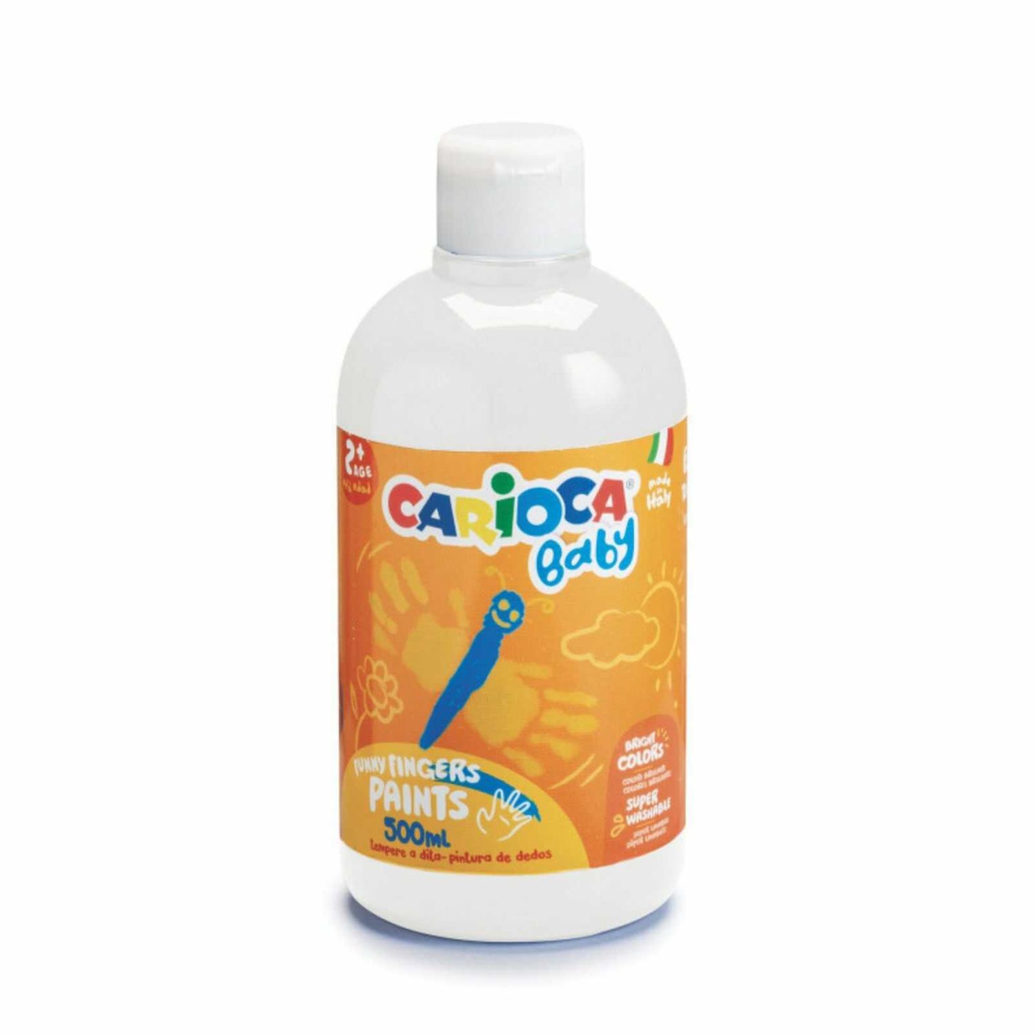 Finger Paint, Carioca Baby pentru copii 2 ani+, 500ml, Alb, Vopsea pictura cu degetele fotografia produsului