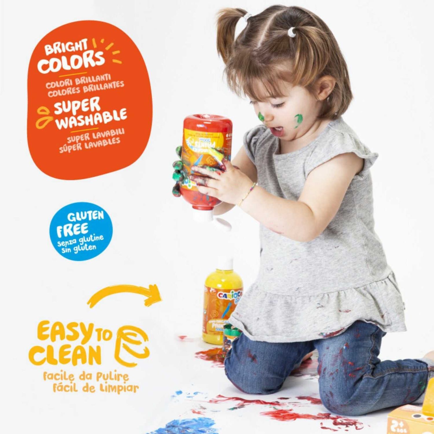Finger Paint, Carioca Baby pentru copii 2 ani+, 500ml, Alb, Vopsea pictura cu degetele fotografia produsului View 2 L