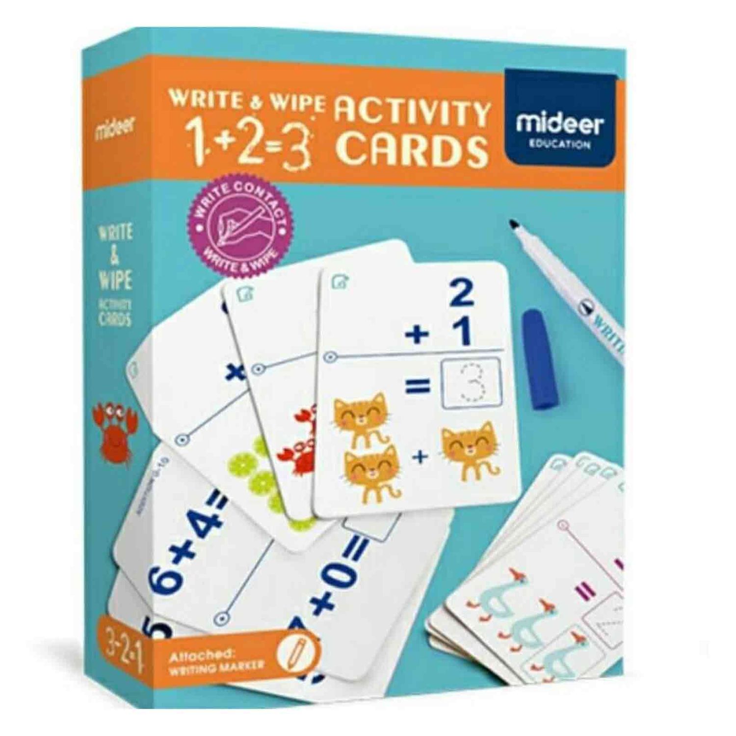 Set 30 de cartonase reutilizabile, Scrie si Sterge, Invata matematica fotografia produsului