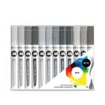 Brush Pen Molotow Aqua Color Grey 12 buc/set fotografia produsului