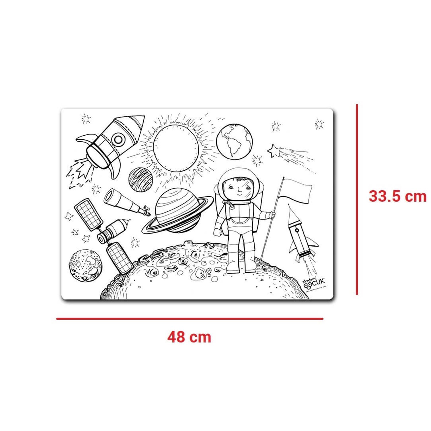 Plansa Funny Mat - Spatiu + Set cadou instrumente de colorat fotografia produsului View 2 L