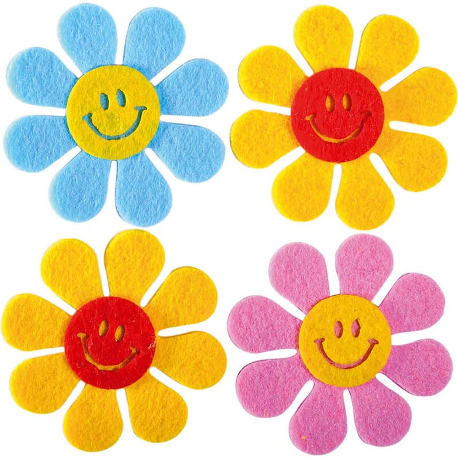 Set flori smiley din fetru fotografia produsului