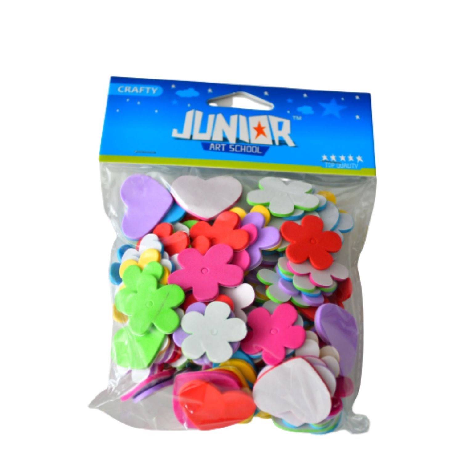 Set inimioare si flori colorate din spuma 120 de bucati fotografia produsului View 2 L