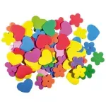 Set inimioare si flori colorate din spuma 120 de bucati fotografia produsului