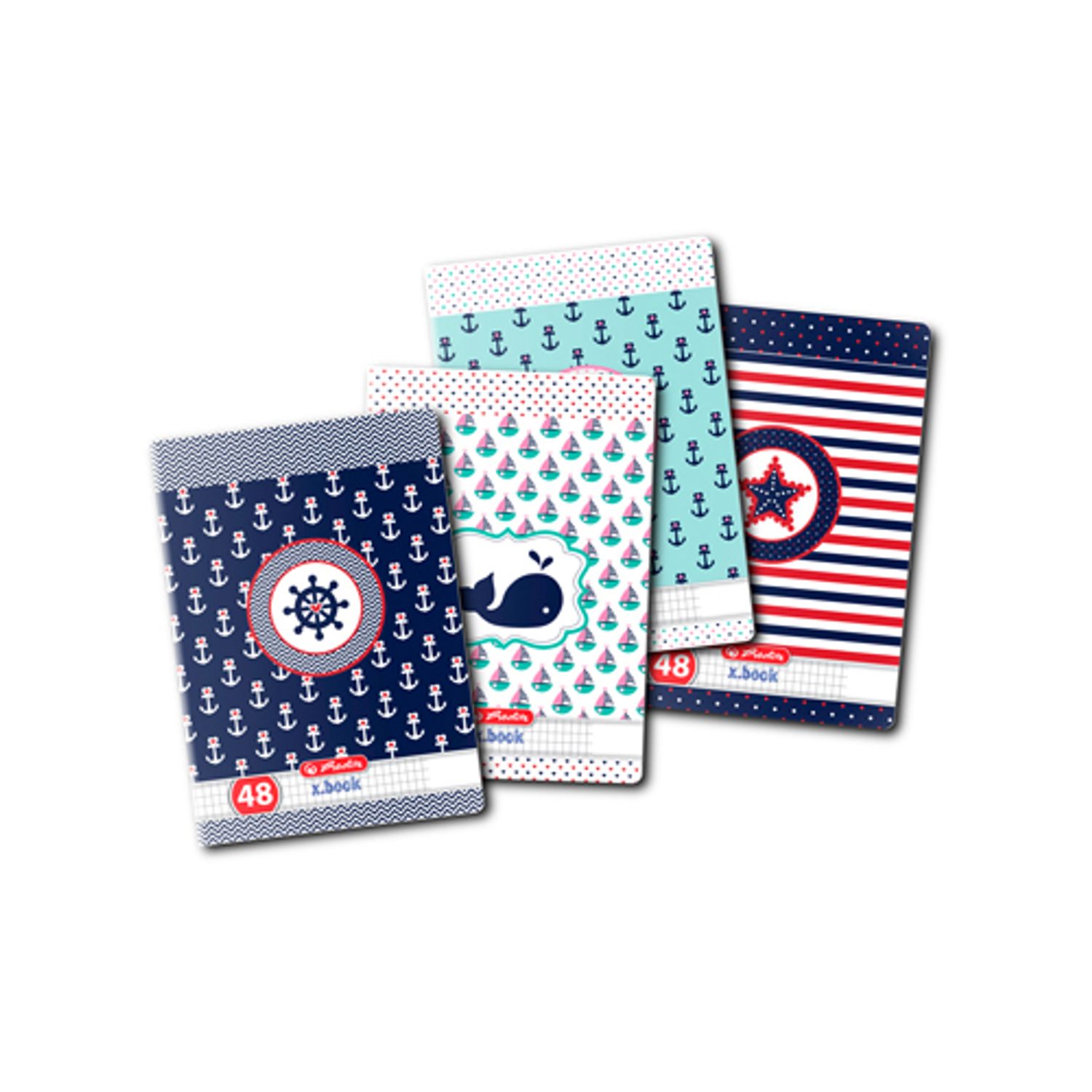 Caiet format A5, 48 file matematica, motiv nautica 3, herlitz fotografia produsului View 2 L