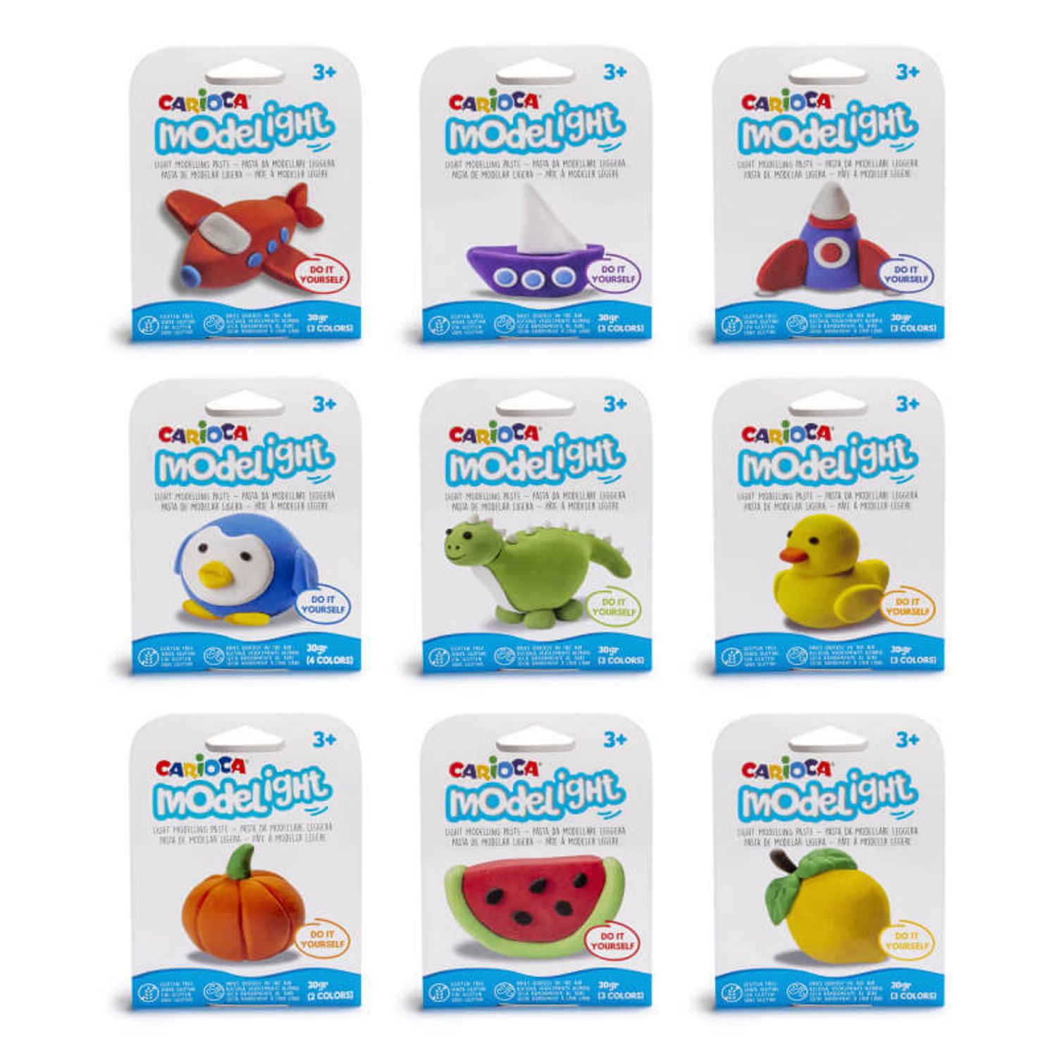 Plastilina moale modelight, DiY, set 9 cutii fotografia produsului