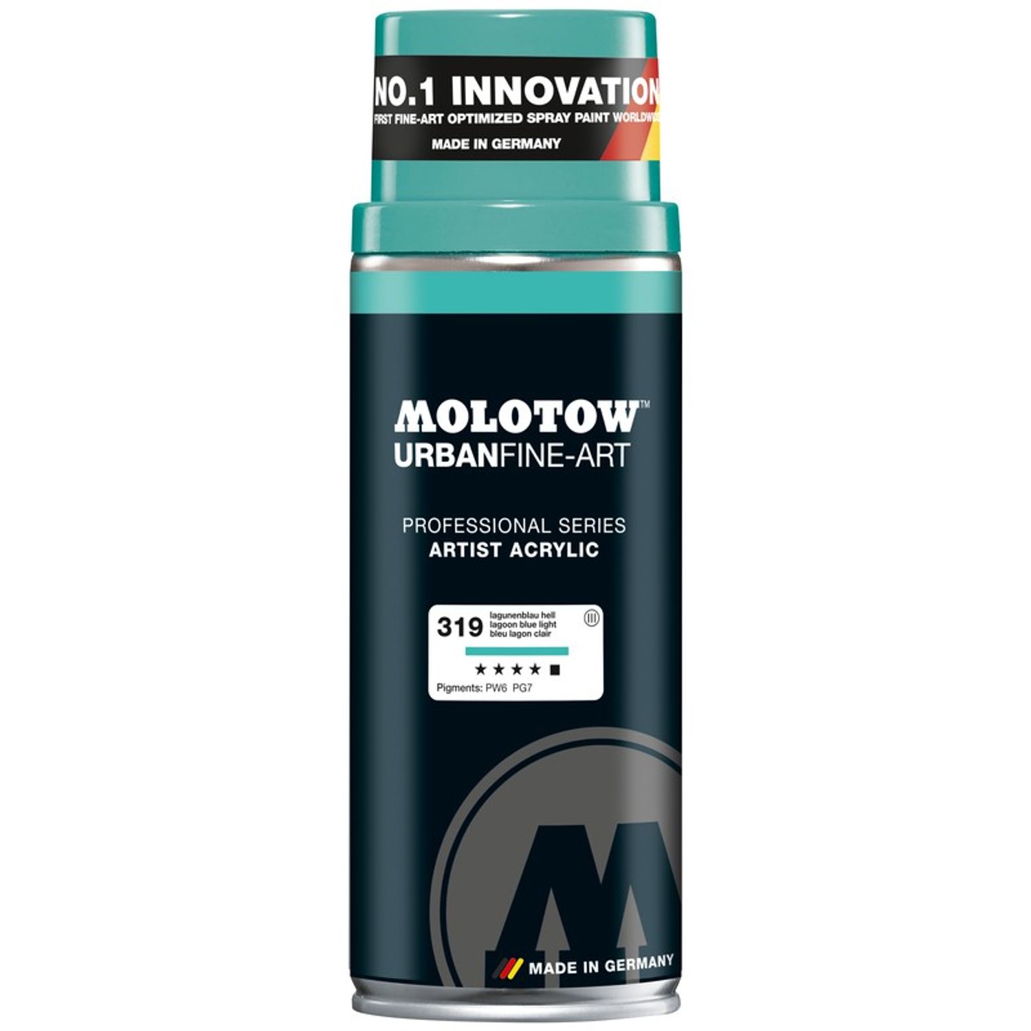 Spray acrilic UFA Artist Molotow 400ml lagoon blue light fotografia produsului