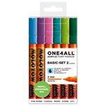Marker acrilic Molotow ONE4ALL 127HS, 2 mm, portofel Basic 2 - Set 1, 6 buc. fotografia produsului