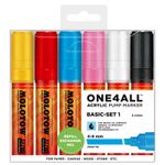 Marker acrilic Molotow One4All 327HS 4-8mm portofel Basic-Set 6 buc fotografia produsului