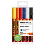 Marker acrilic Molotow ONE4ALL 127HS, 2 mm, portofel Basic 1 - Set 1, 6 buc. fotografia produsului