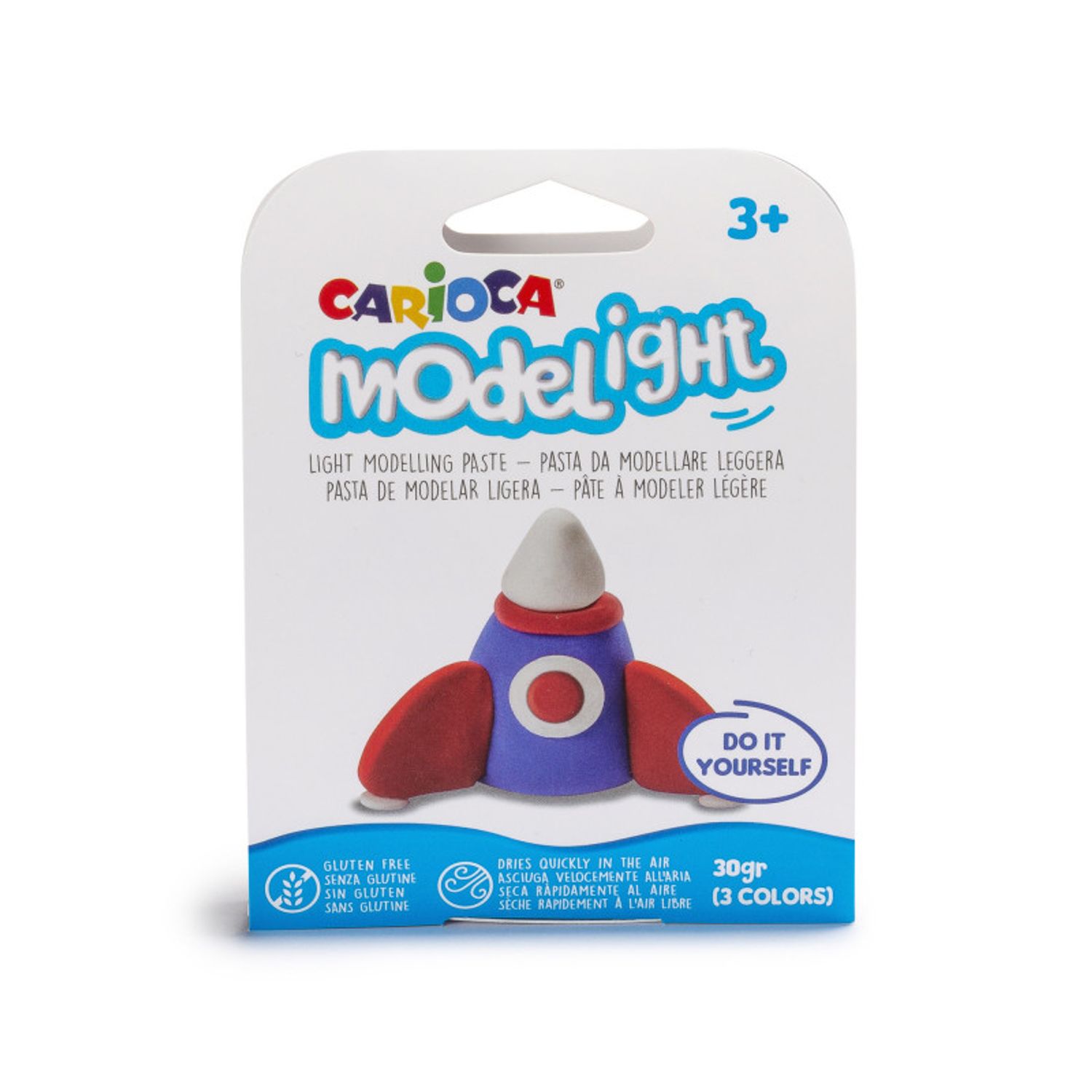 Plastilina moale Carioca Modelight DiY, model racheta, modelabila fotografia produsului