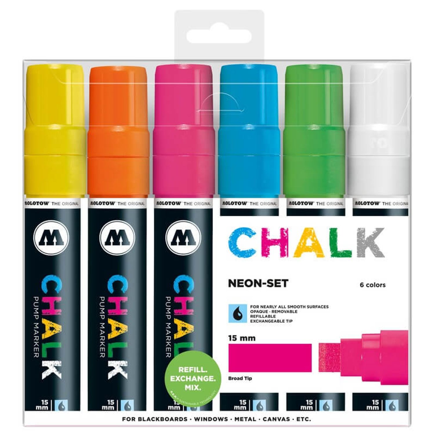 Decomarker Molotow 15mm portofel Basic-Set 2 6 buc fotografia produsului