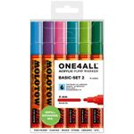Marker acrilic Molotow One4All 227HS 4mm portofel Basic-Set 2 6 buc fotografia produsului