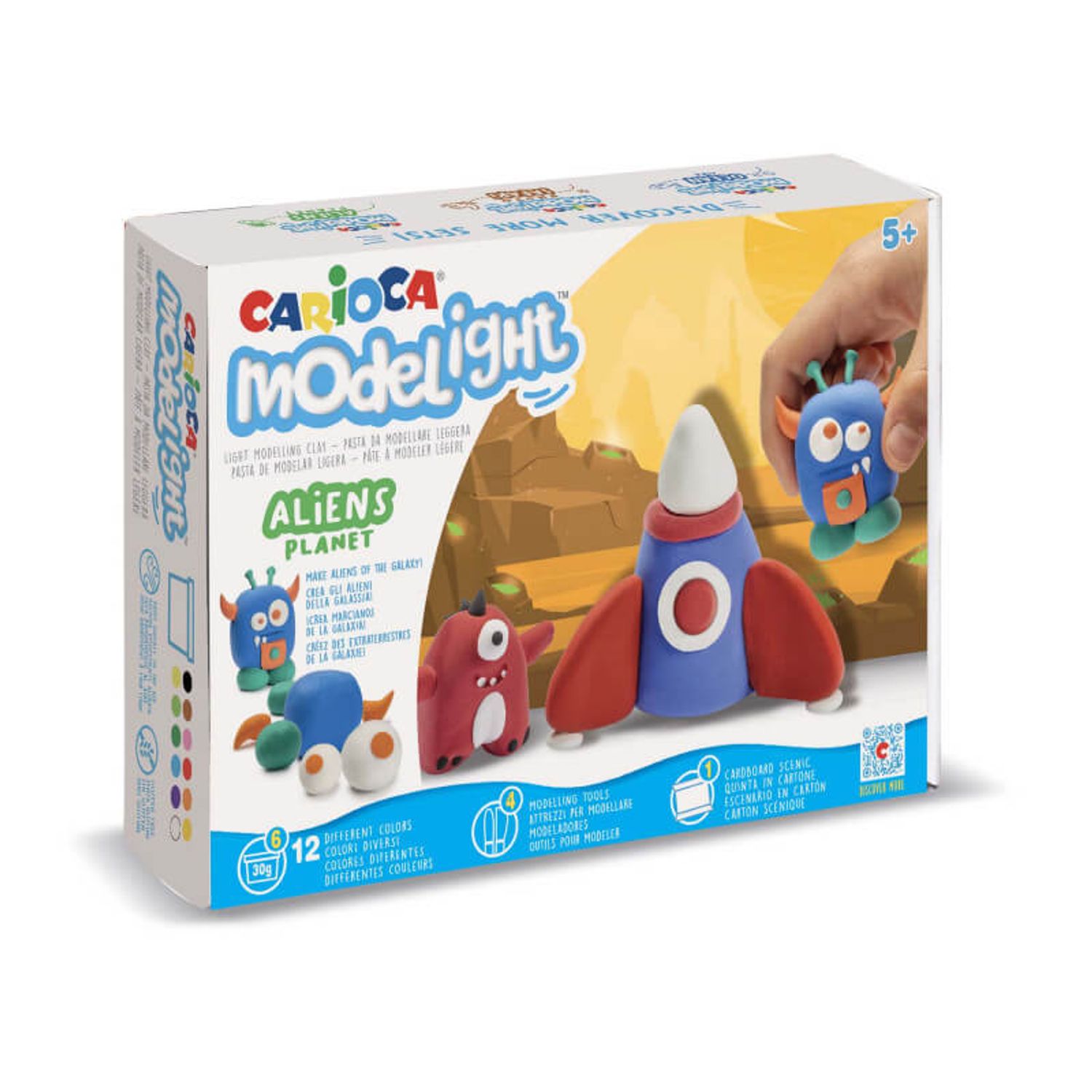 Plastilina moale Carioca Modelight Maxi PlayBox DiY Alien fotografia produsului