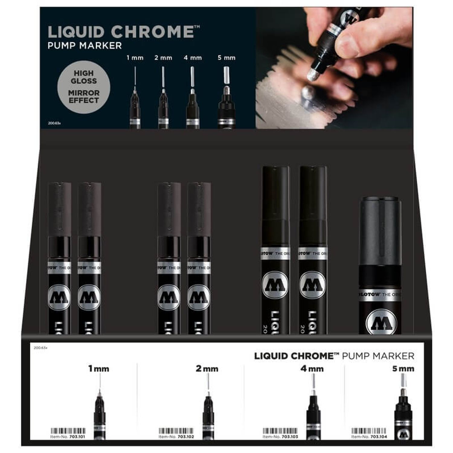 Display Liquid Chrome Pump Marker, 39 buc. fotografia produsului