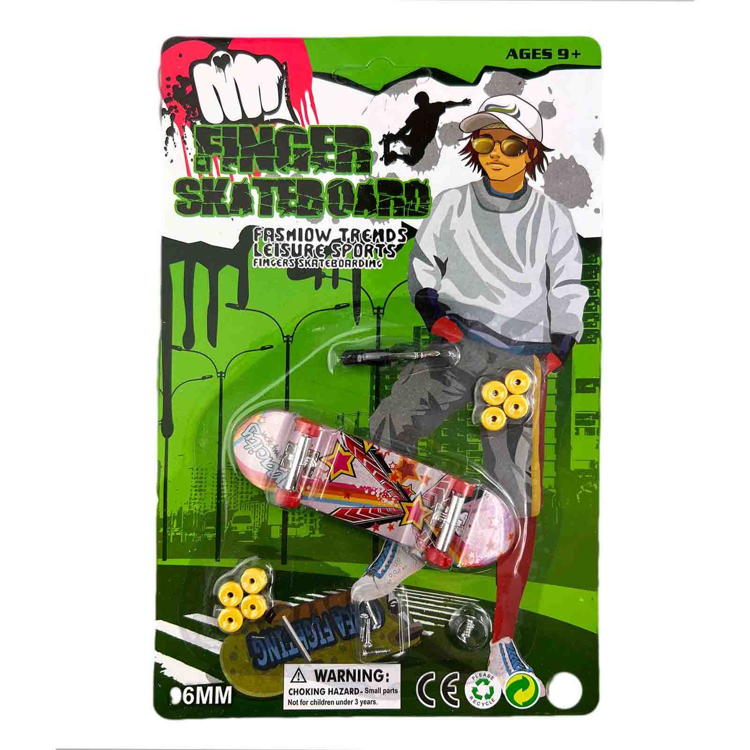 Mini Skateboard pentru degete cu roti de schimb si surubelnita, 9 cm fotografia produsului