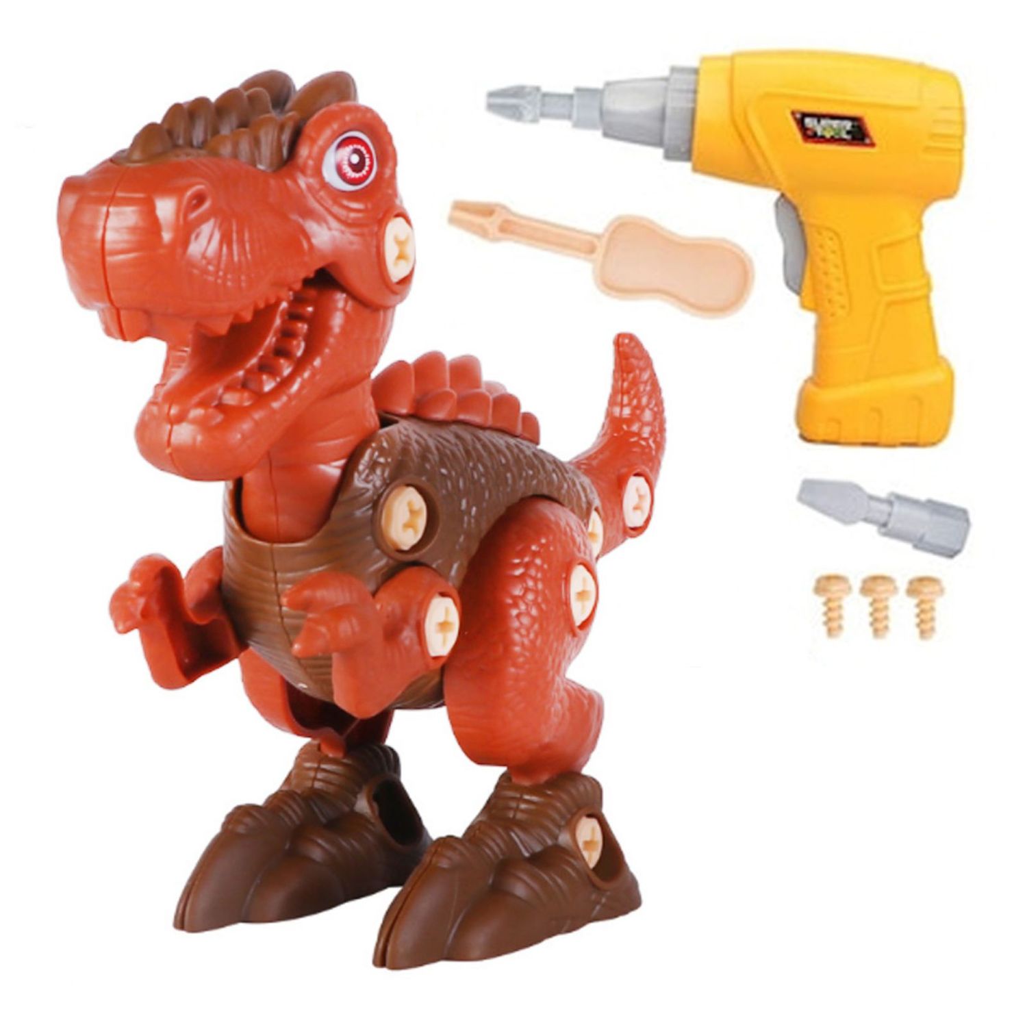 Set de construit pentru copii, puzzle cu bormasina, Dinozaur Maro fotografia produsului