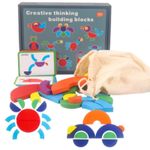Joc Tangram cu 32 piese groase, din lemn fotografia produsului