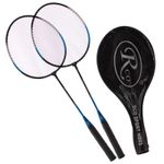 Set 2 Rachete Badminton + Husa, Albastru/Negru fotografia produsului