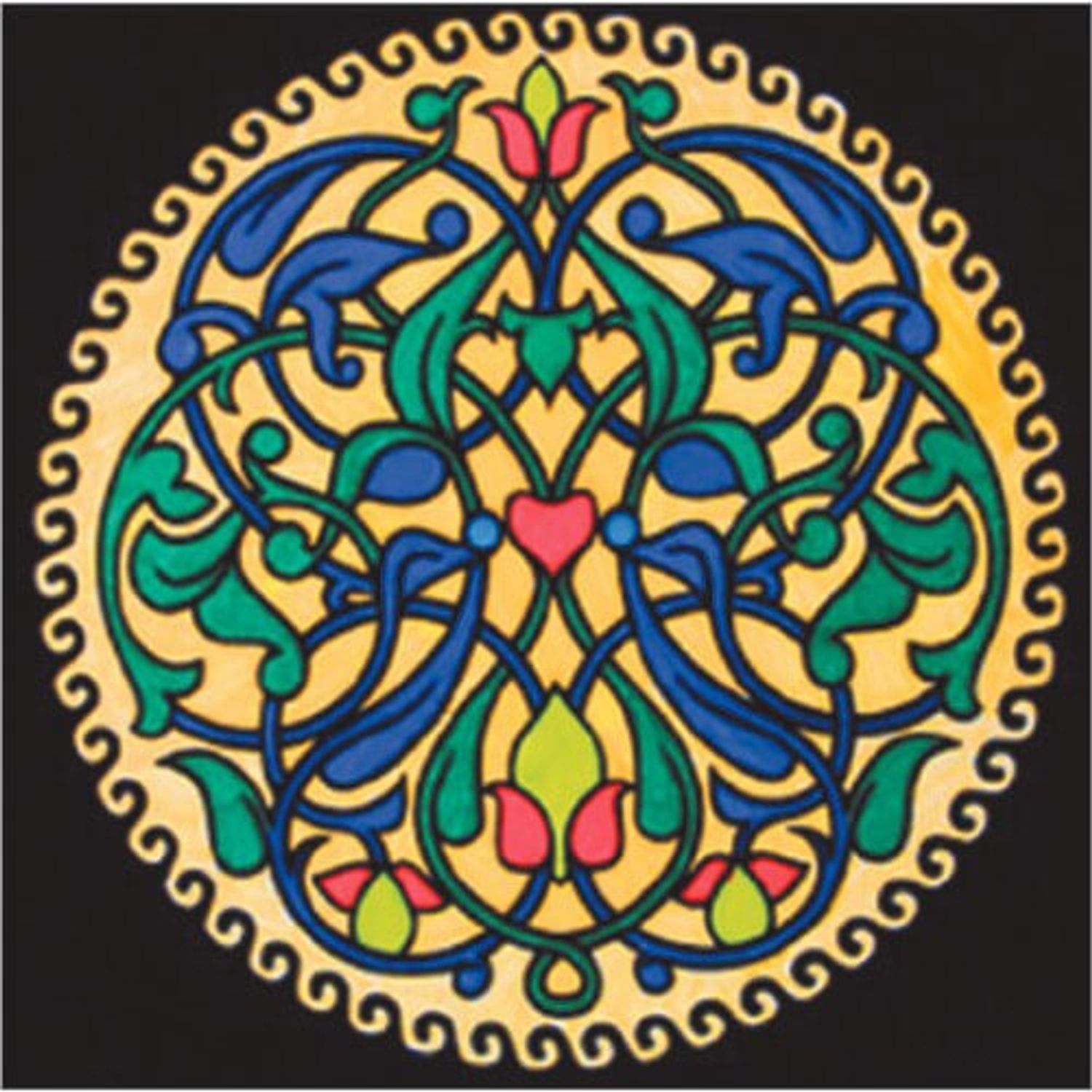 Plansa de colorat pe carton absorbant - mandala relaxare fotografia produsului
