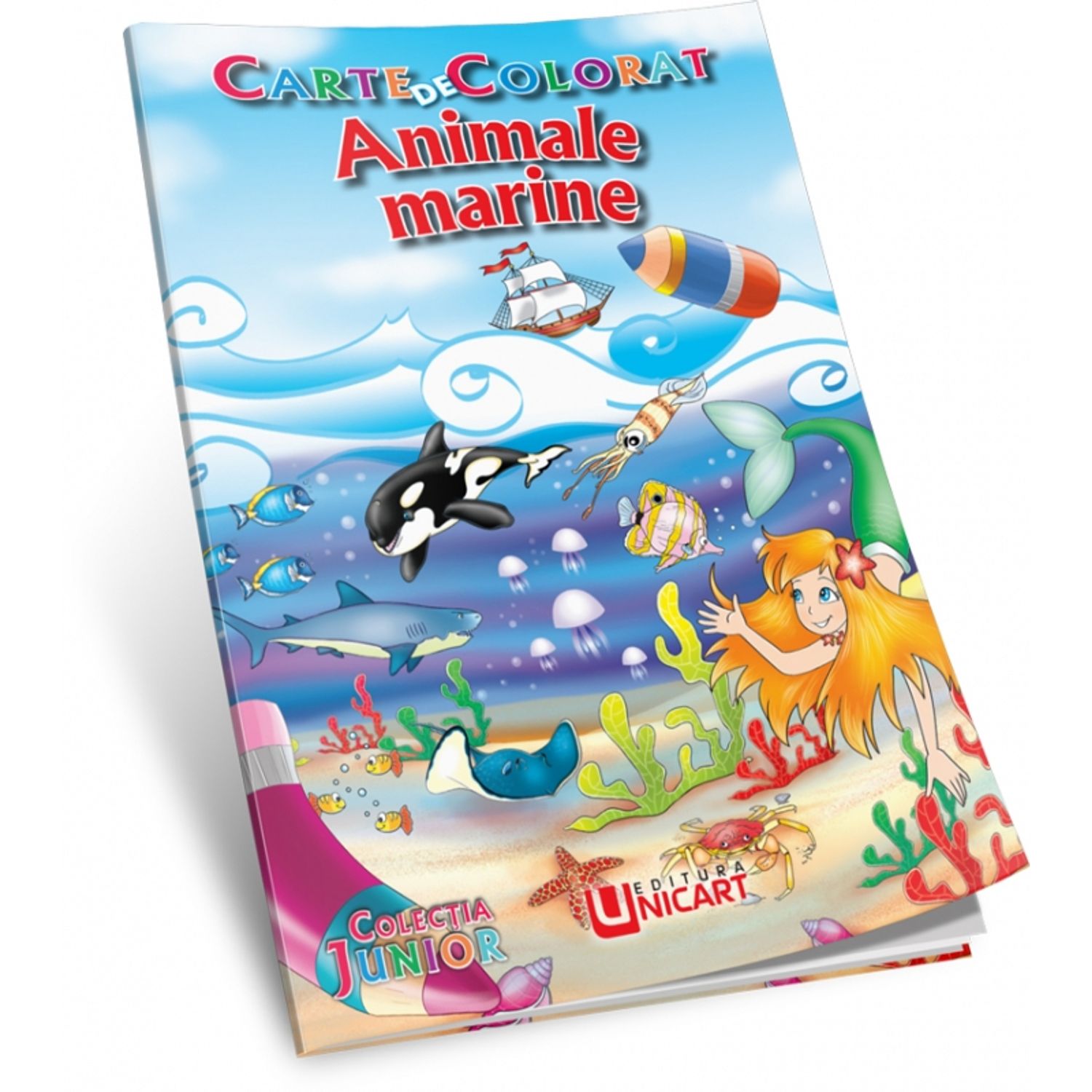 Carte de colorat animale marine b5 fotografia produsului