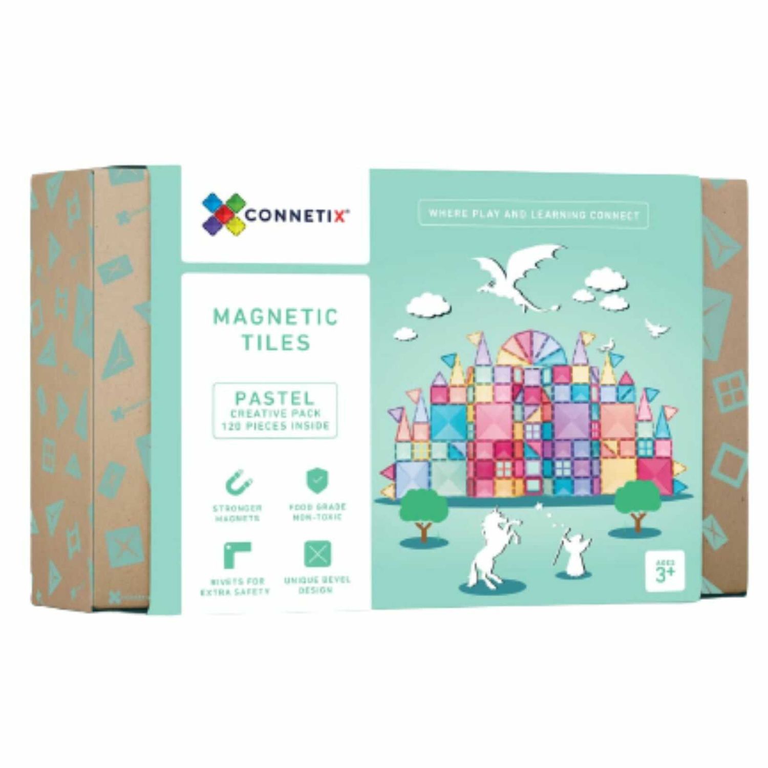 Set de constructie magnetic, 120 piese, pastel, Creative Pack, Connetix Tiles fotografia produsului View 2 L